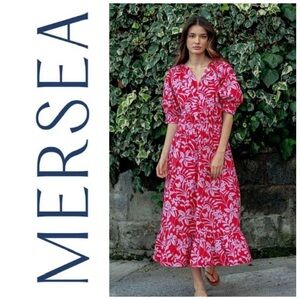 Mersea Voyageur Hedy tropical print tiered midi / maxi dress